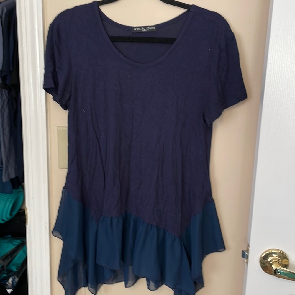 Blue work top